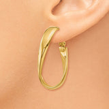 14K Yellow Gold Twisted Oval Hoop Earrings from Miles Beamon Jewelry - Miles Beamon Jewelry