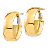 14k Yellow Gold  Oval Hoop Earrings
