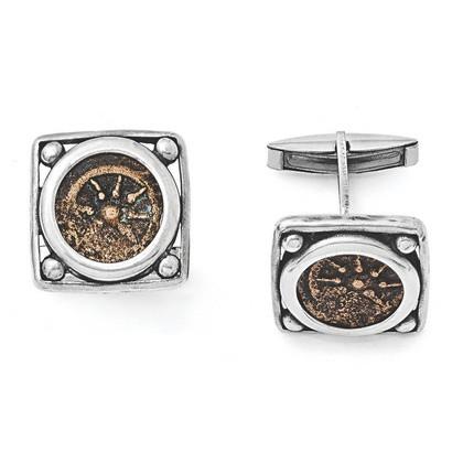 Sterling Silver Antiqued Widows Mite Coin Cuff Links from Miles Beamon Jewelry - Miles Beamon Jewelry