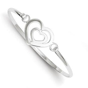 Sterling Silver Heart With A Heart Bangle Bracelet from Miles Beamon Jewelry - Miles Beamon Jewelry
