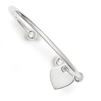 Sterling Silver Heart Bangle Bracelet from Miles Beamon Jewelry - Miles Beamon Jewelry