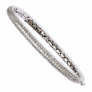 Sterling Silver Pac'e Rhodium-Plated Cubic Zirconia Hinged Bangle from Miles Beamon Jewelry - Miles Beamon Jewelry