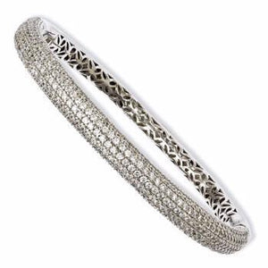 Sterling Silver Pav'e Rhodium-Plated Cubic Zirconia Bangle from Miles Beamon Jewelry - Miles Beamon Jewelry