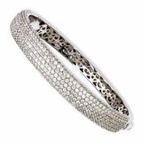Sterling Silver Pav'e Rhodium-Plated Cubic Zirconia Hinged Bangle from Miles Beamon Jewelry - Miles Beamon Jewelry