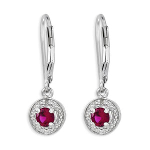 Sterling Silver Diamond & Created Ruby Earrings from Miles Beamon Jewelry - Miles Beamon Jewelry