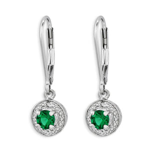 Sterling Silver And Created Emerald Earrings from Miles Beamon Jewelry - Miles Beamon Jewelry