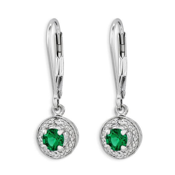 Sterling Silver And Created Emerald Earrings from Miles Beamon Jewelry - Miles Beamon Jewelry