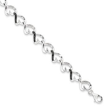 Sterling Silver Black And White Diamond Bracelet from Miles Beamon Jewelry - Miles Beamon Jewelry