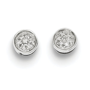 Sterling Silver Diamond Circle Post Earrings from Miles Beamon Jewelry - Miles Beamon Jewelry