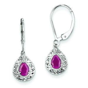 Sterling Silver Ruby Teardrop Earrings from Miles Beamon Jewelry - Miles Beamon Jewelry
