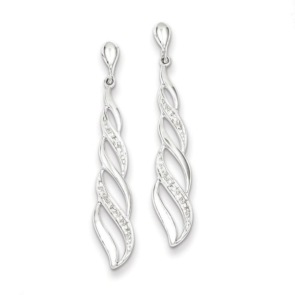 Sterling Silver Diamond Post Dangle Earrings from Miles Beamon Jewelry - Miles Beamon Jewelry