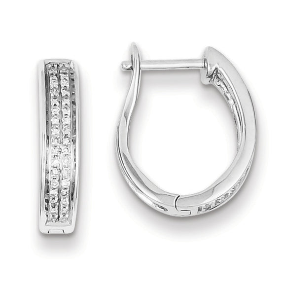 Sterling Silver Diamond Hinged Hoop Earrings from Miles Beamon Jewelry - Miles Beamon Jewelry