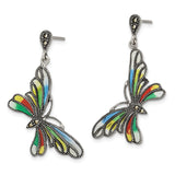 Sterling Silver Marcasite Butterfly Earrings