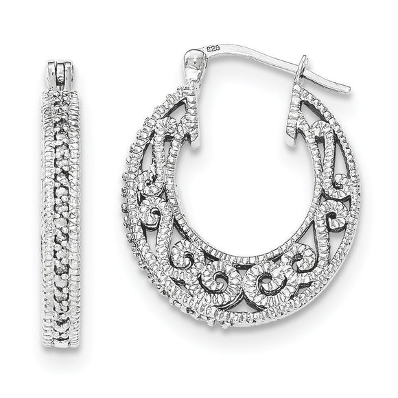 Sterling Silver Diamond Hoop Earrings from Miles Beamon Jewelry - Miles Beamon Jewelry