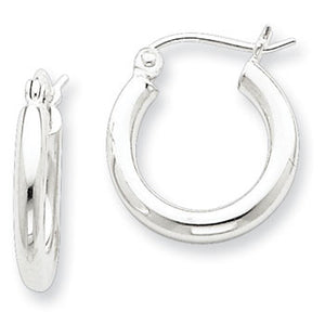 Sterling Silver Rhodium-Plated 2.5mm Tube Hoop Earrings from Miles Beamon Jewelry - Miles Beamon Jewelry
