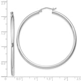 Sterling Silver Rhodium-Plated 2.5mm Hoop Earrings