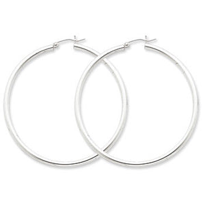 Sterling Silver Rhodium-Plated 2.5mm Hoop Earrings from Miles Beamon Jewelry - Miles Beamon Jewelry