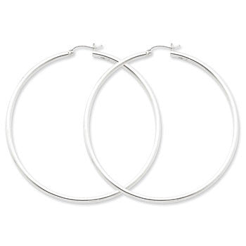 Sterling Silver Rhodium-Plated 2.5mm Hoop Earrings from Miles Beamon Jewelry - Miles Beamon Jewelry