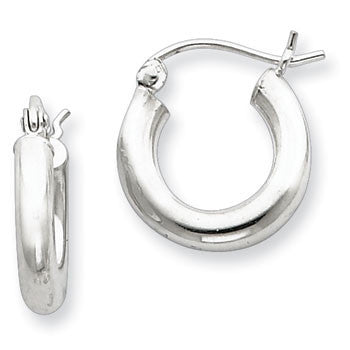 Sterling Earrings Rhodium-Plated 3mm Hoop Earrings from Miles Beamon Jewelry - Miles Beamon Jewelry
