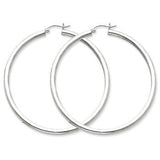 Sterling Silver Rhodium-Plated 3mm Hoop Earrings from Miles Beamon Jewelry - Miles Beamon Jewelry
