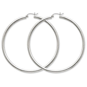 Sterling Silver Rhodium-Plated 3mm Hoop Earrings from Miles Beamon Jewelry - Miles Beamon Jewelry