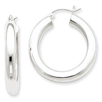 Sterling Silver Rhodium-Plated Hoop Earrings from Miles Beamon Jewelry - Miles Beamon Jewelry