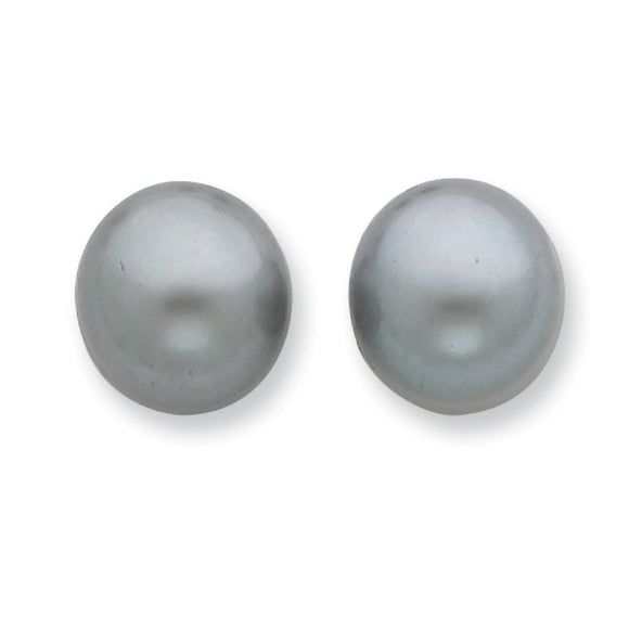 Sterling Silver FW Cultured Grey Button Pearl Stud Earrings from Miles Beamon Jewelry - Miles Beamon Jewelry