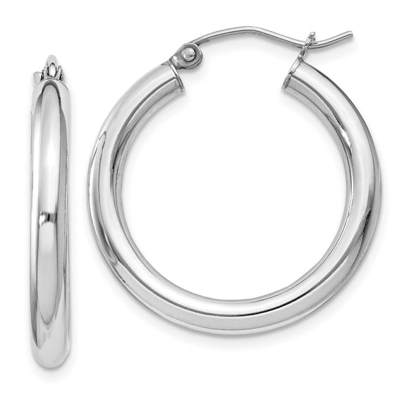 Sterling Silver 3mm Round Hoop Earrings