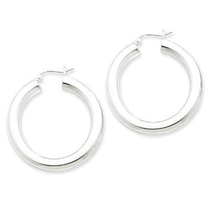 Sterling Silver Rhodium-Plated 5mm Hoop Earrings from Miles Beamon Jewelry - Miles Beamon Jewelry