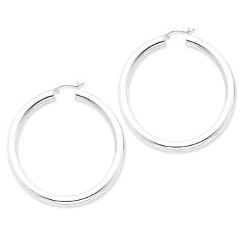 Sterling Silver Rhodium-Plated 5mm Hoop Earrings from Miles Beamon Jewelry - Miles Beamon Jewelry