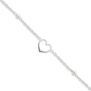 Sterling Silver Heart Anklet