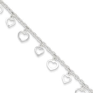 Sterling Silver Heart Anklet from Miles Beamon Jewelry - Miles Beamon Jewelry