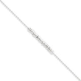 Sterling Silver Fancy Love Anklet from Miles Beamon Jewelry - Miles Beamon Jewelry
