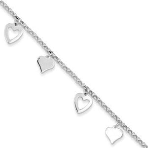 Sterling Silver Heart Charm Bracelet from Miles Beamon Jewelry - Miles Beamon Jewelry
