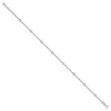 Sterling Silver Cubic Zirconia Station  Anklet