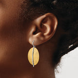 Leslie's Sterling Silver Radiant Essence Gold-tone Dangle Earrings