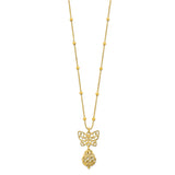 Leslie's Sterling Silver Gold-tone Butterfly with 1.5in ext Necklace