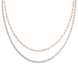 Leslie's Sterling Silver Rh-p Rose-tone 2-strand Necklace
