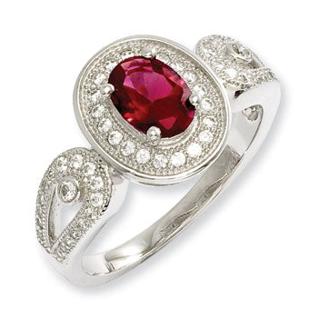 Brilliant Embers Sterling Silver Cubic Zirconia Ring