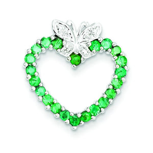 Sterling Silver Emerald Heart Pendant from Miles Beamon Jewelry - Miles Beamon Jewelry