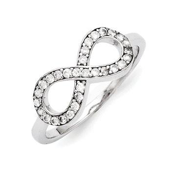 Sterling Silver With Cubic Zirconia Infinity Ring from Miles Beamon Jewelry - Miles Beamon Jewelry