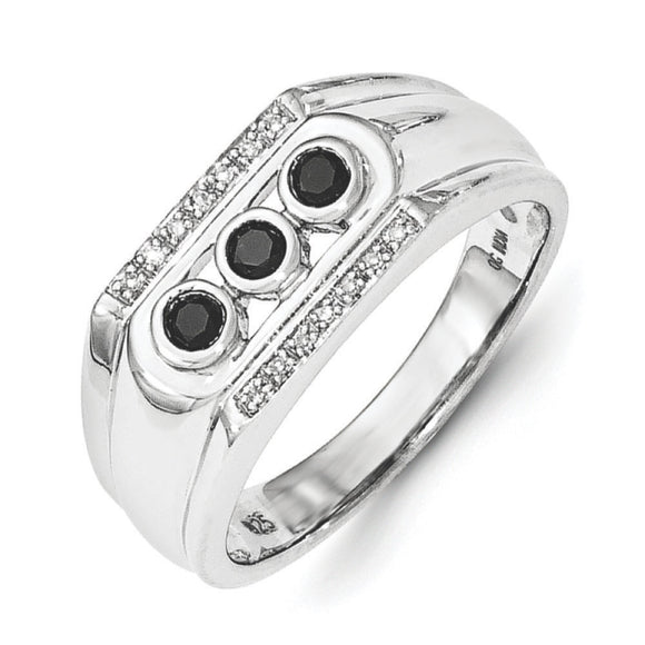 Sterling Silver Black And White Diamond Men's Ring from Miles Beamon Jewelry - Miles Beamon Jewelry