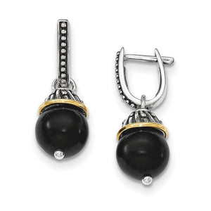 Sterling Silver With 14K Black Onyx Earrings from Miles Beamon Jewelry - Miles Beamon Jewelry