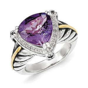 Sterling SIlver w/14k Amethyst Ring from Miles Beamon Jewelry - Miles Beamon Jewelry