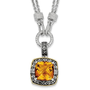 Sterling Silver With 14K Citrine Necklace from Miles Beamon Jewelry - Miles Beamon Jewelry