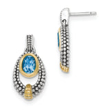 Sterling Silver & 14k Blue Topaz Necklace