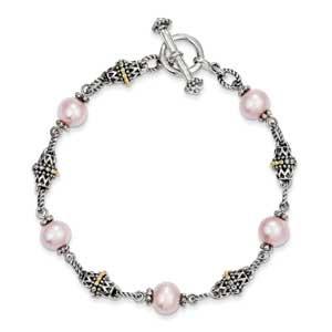 Sterling Silver With Freshwater Cultured Pink Pearl Bracelet from Miles Beamon Jewelry - Miles Beamon Jewelry