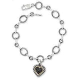 Sterling Silver With 14K Black Diamond Link Bracelet from Miles Beamon Jewelry - Miles Beamon Jewelry