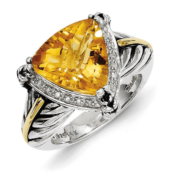Sterling Silver With 14K Citrine Ring from Miles Beamon Jewelry - Miles Beamon Jewelry