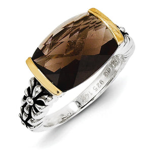 Sterling Silver With 14K Smoky Quartz Ring from Miles Beamon Jewelry - Miles Beamon Jewelry
